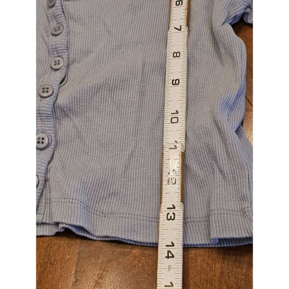 Urban nation baby t ribbed small blue long sleeve crop Y2k 100%cotton - Picture 6 of 9